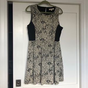 Cream and black dress